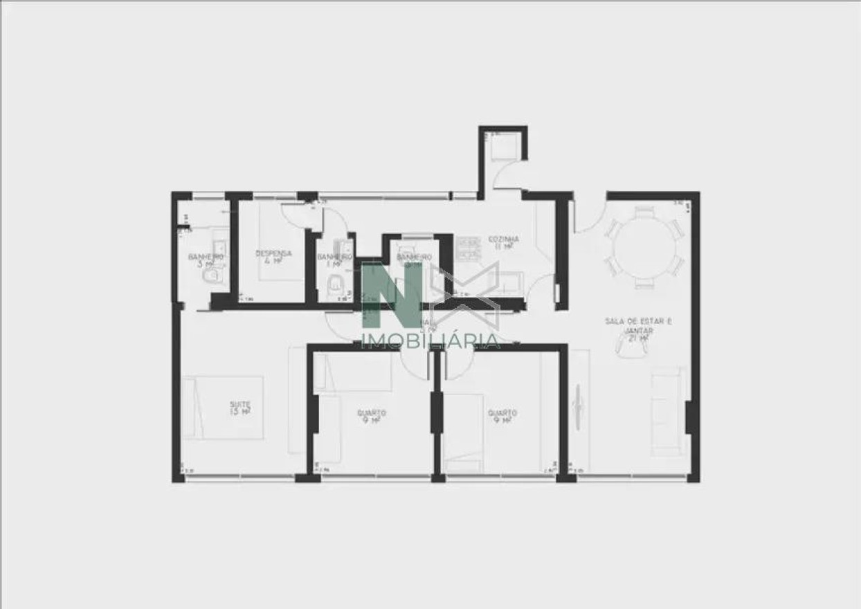 Apartamento 3 Quartos 109m² Apartamento 3 Quartos 109m²