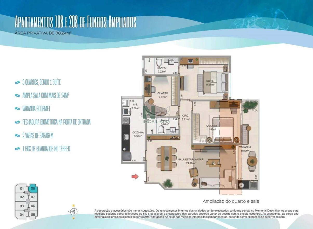 Apartamento 3 Quartos 88m² Apartamento 3 Quartos 88m²