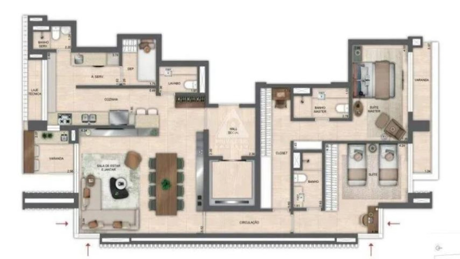 Apartamento 2 Quartos 140m² 
