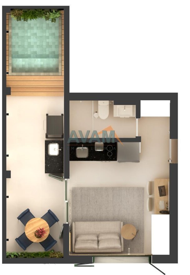 Apartamento 1 Quartos 38m² Apartamento 1 Quartos 38m²