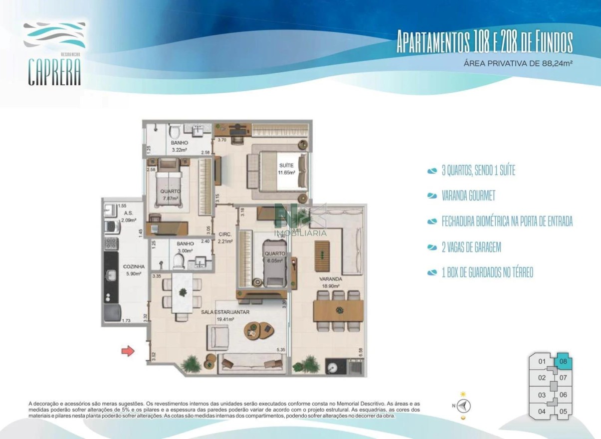 Apartamento 3 Quartos 88m² Apartamento 3 Quartos 88m²