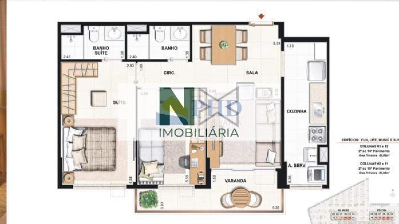 Apartamento 2 Quartos 66m² Apartamento 2 Quartos 66m²