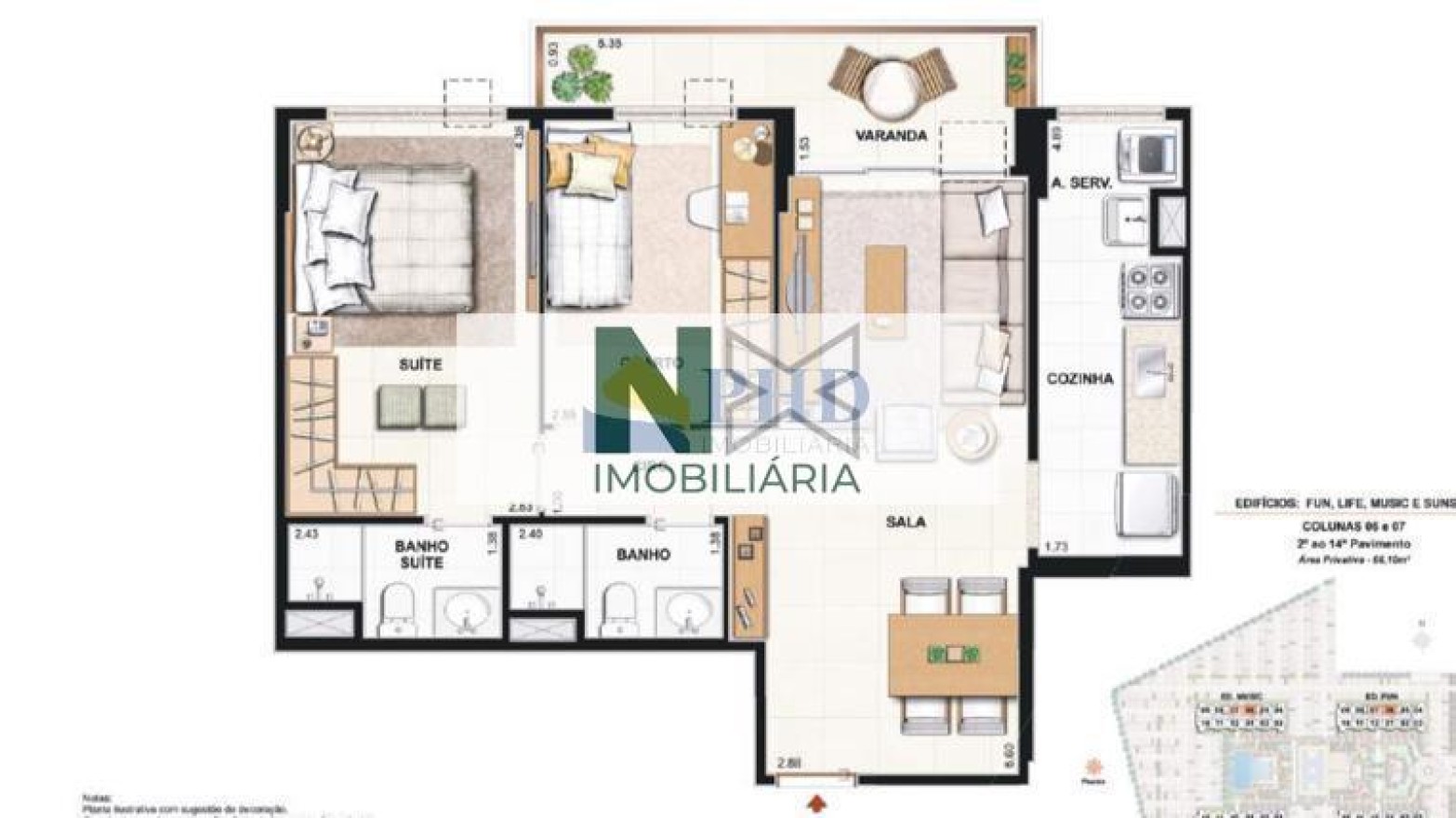 Apartamento 2 Quartos 66m² Apartamento 2 Quartos 66m²